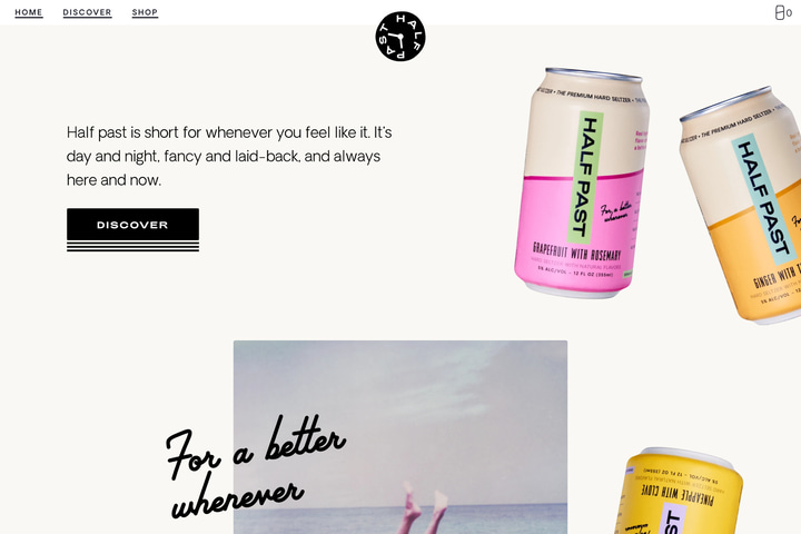 Half Past website preview